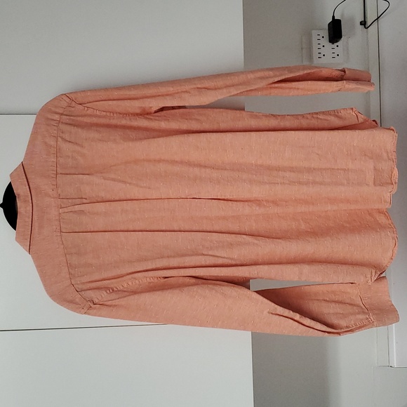 Old Navy Mens XL orange w white Mens long sleeve Casual Button Down - Picture 9 of 11
